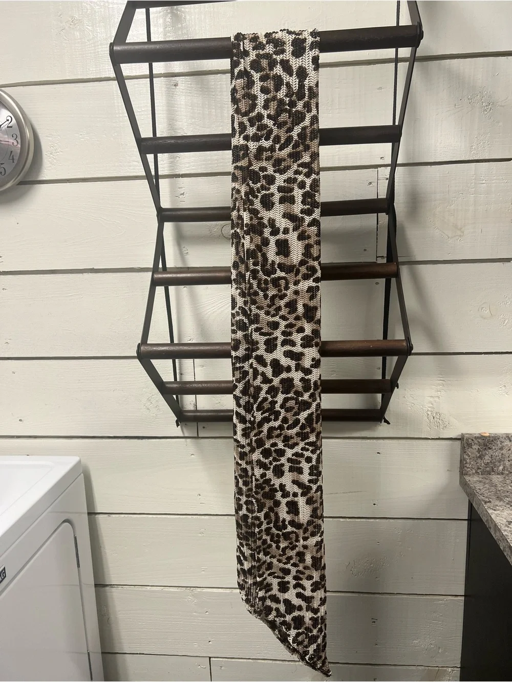 Animal Print Scarf Set - Beige, Black & Blue